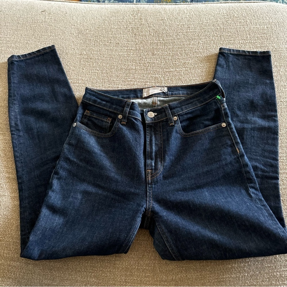Everlane Size 26 Mid Rise Stretch Ankle Jeans Dark Wash - Picture 2 of 4